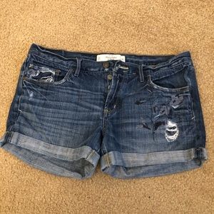 Abercrombie & Fitch Denim Cuff Shorts w Embroidery